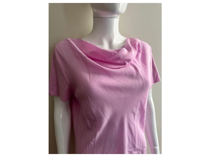 Salvatore Ferragamo Top rosa de algodón y seda - vista 3