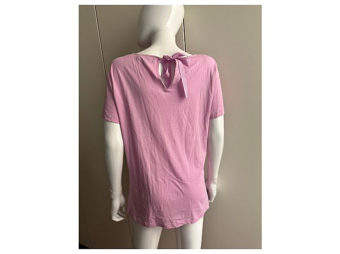 Salvatore Ferragamo Top rosa de algodón y seda - vista 4