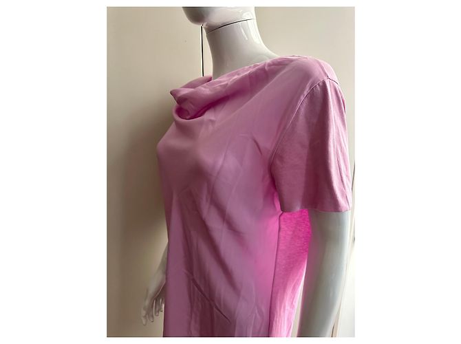 Salvatore Ferragamo Top rosa de algodón y seda - vista 6