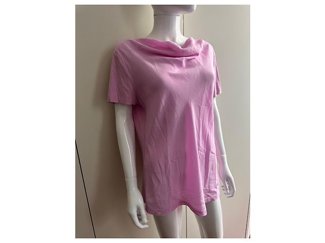 Salvatore Ferragamo Top rosa de algodón y seda - vista 8