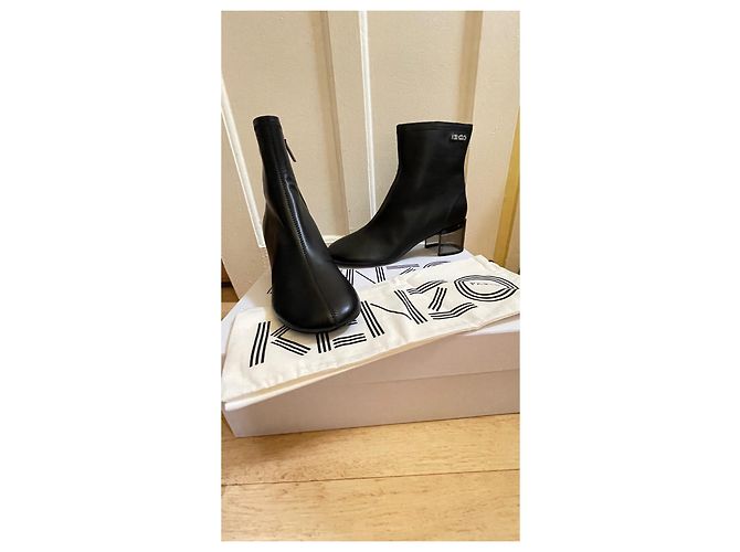 Kenzo K- Stiefeletten mit mittlerem Absatz schwarz Leder - Ansicht 10