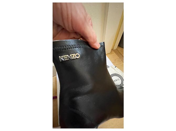 Kenzo K- Stiefeletten mit mittlerem Absatz schwarz Leder - Ansicht 4