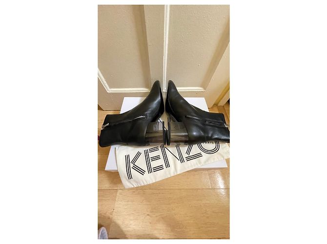 Kenzo K- Stiefeletten mit mittlerem Absatz schwarz Leder - Ansicht 6