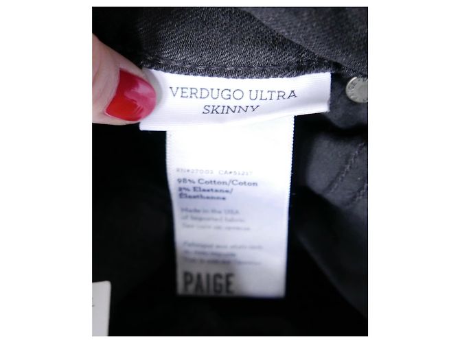 Paige Jeans Vaqueros Paige Verdugo Ultra Skinny. Negro - vista 4