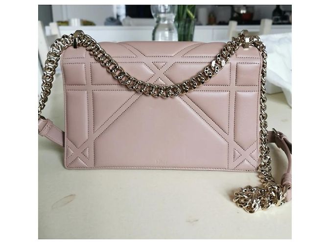 Borsa a mano Christian Dior Diorama in pelle rosa - vista 4