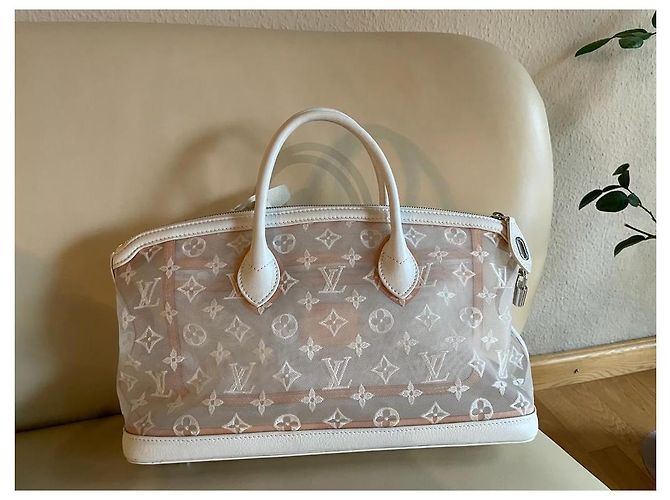Borsa Louis Vuitton Transparency Lockit East West Bianco - vista 5