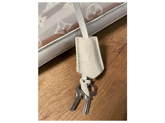 Borsa Louis Vuitton Transparency Lockit East West Bianco - vista 8