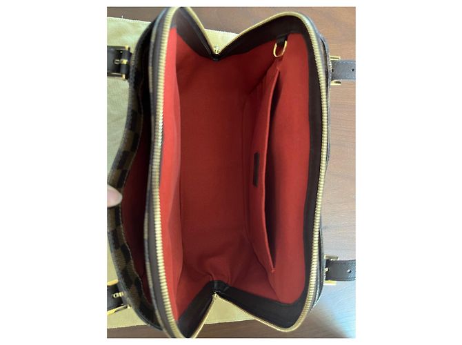 Borsa a mano Louis Vuitton Belem MM Marrone in Tela - vista 3