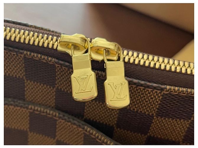 Borsa a mano Louis Vuitton Belem MM Marrone in Tela - vista 5