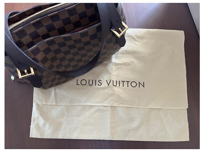 Borsa a mano Louis Vuitton Belem MM Marrone in Tela - vista 6