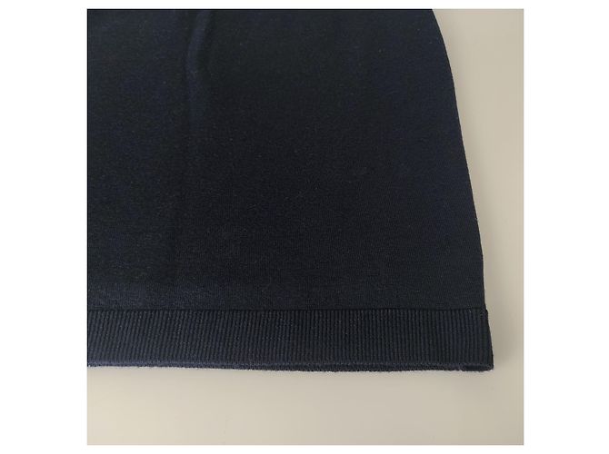 Autre Marque Falda midi de pura lana virgen Talla M Azul - vista 2