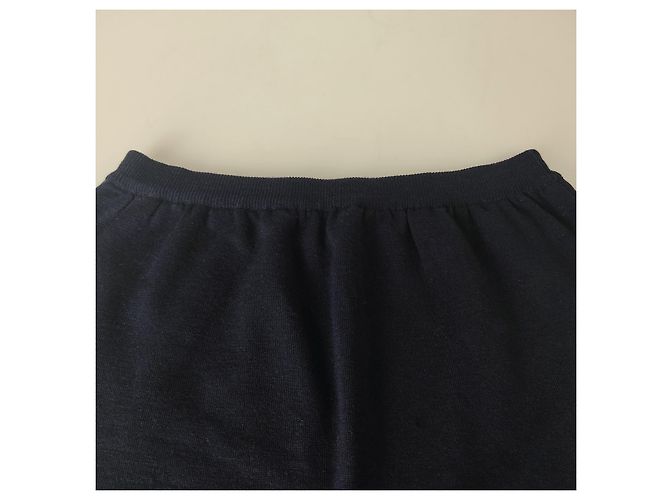 Autre Marque Falda midi de pura lana virgen Talla M Azul - vista 3