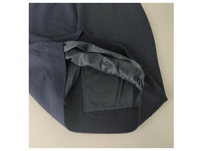 Autre Marque Falda midi de pura lana virgen Talla M Azul - vista 4