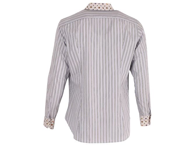 Camisa de vestir de manga larga a rayas en algodón azul claro de Etro - vista 3