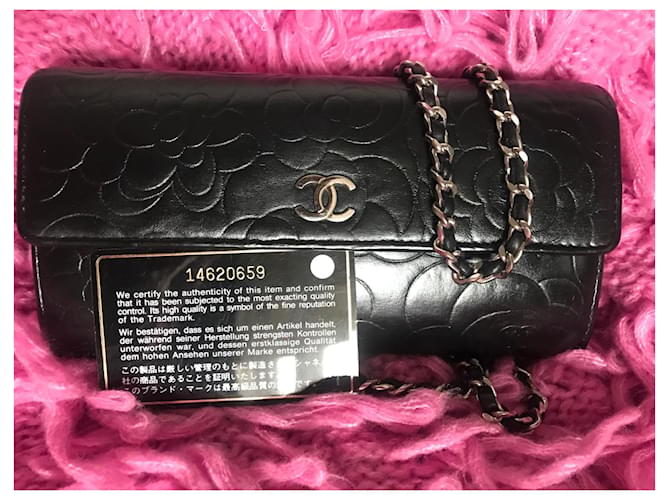 Wallet On Chain Chanel Kamelie WOC Schwarz - Ansicht 3