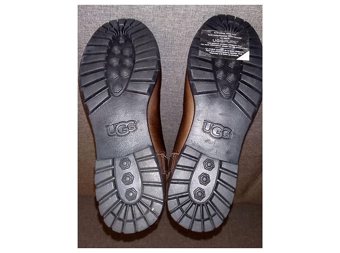Ugg GERSHWIN wasserdichte Lammfellstiefel aus braunem Leder mit Reißverschluss - Ansicht 4