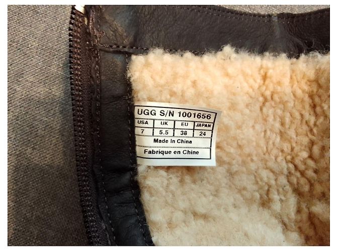 Ugg GERSHWIN wasserdichte Lammfellstiefel aus braunem Leder mit Reißverschluss - Ansicht 6