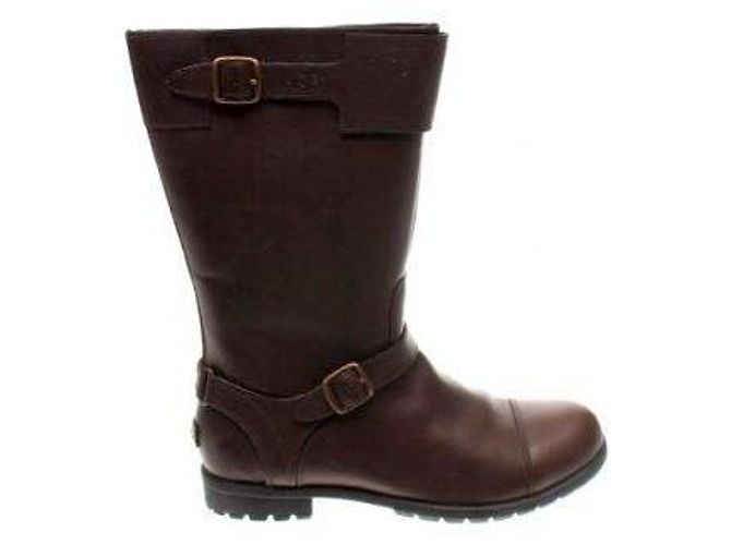 Ugg GERSHWIN wasserdichte Lammfellstiefel aus braunem Leder mit Reißverschluss - Ansicht 9