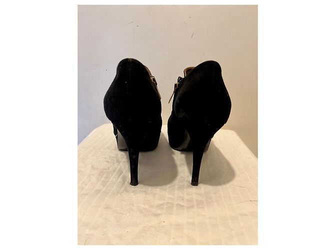 Yves Saint Laurent Botins TripToo YSL com debrum dourado Preto - vista 4