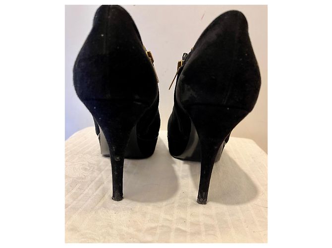 Yves Saint Laurent Botins TripToo YSL com debrum dourado Preto - vista 5