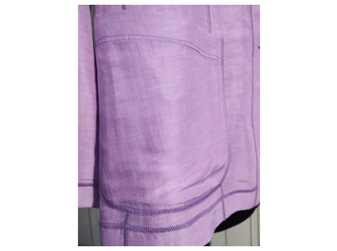 GIORGIO ARMANI CHAQUETA LIGHT CHIC MINIMALIST EMERISED LINO T 48 Púrpura - vista 11