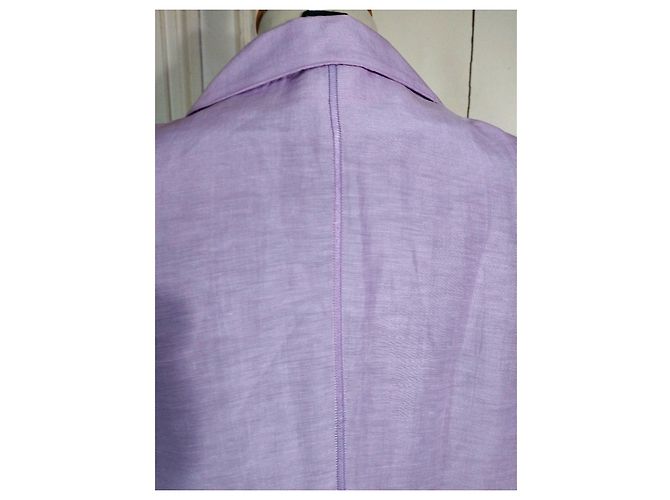 GIORGIO ARMANI CHAQUETA LIGHT CHIC MINIMALIST EMERISED LINO T 48 Púrpura - vista 5
