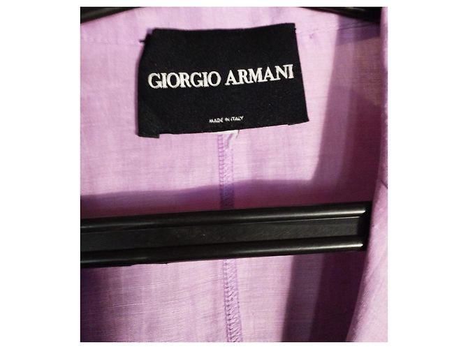 GIORGIO ARMANI CHAQUETA LIGHT CHIC MINIMALIST EMERISED LINO T 48 Púrpura - vista 6