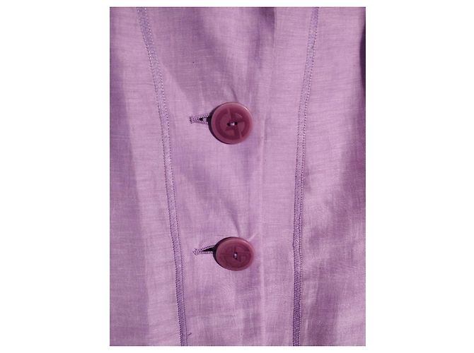 GIORGIO ARMANI CHAQUETA LIGHT CHIC MINIMALIST EMERISED LINO T 48 Púrpura - vista 7