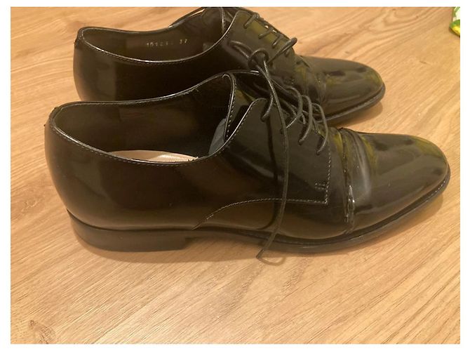 Derbies à lacets vernis Dior Noir - vue 7
