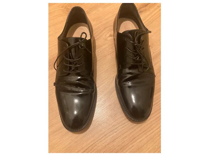 Derbies à lacets vernis Dior Noir - vue 8