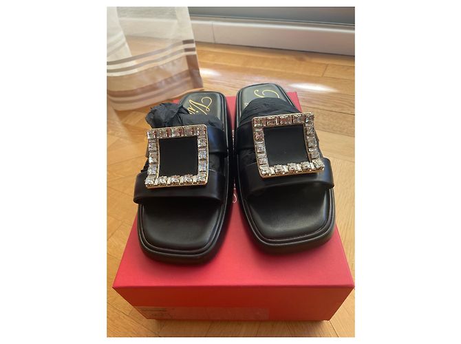 Mules Roger Vivier in pelle nera Nero - vista 3