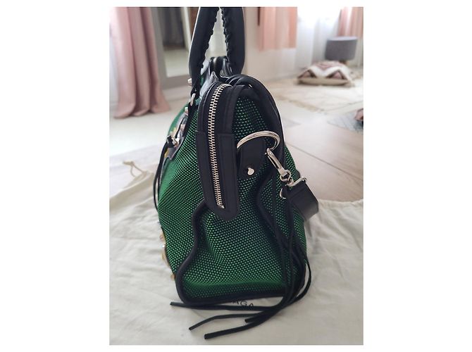 City Bolsa Balenciaga Verde e Amarela - vista 10