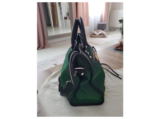 City Bolsa Balenciaga Verde e Amarela - vista 12