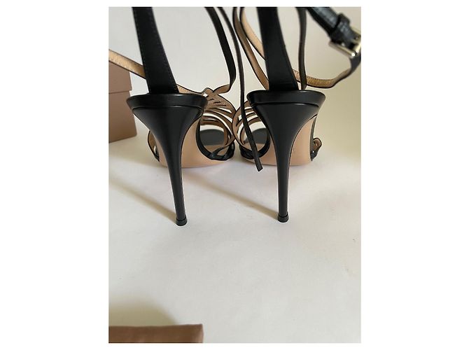 Sandali con lacci Gianvito Rossi in pelle nera 39 Nero - vista 10