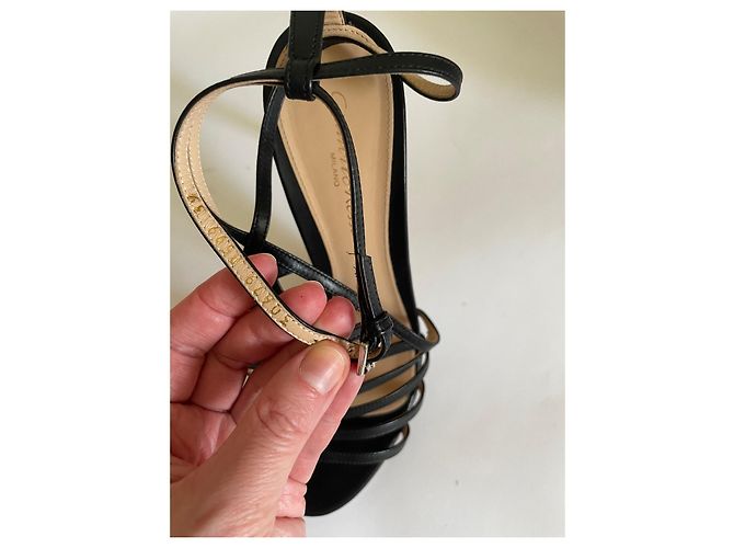 Sandali con lacci Gianvito Rossi in pelle nera 39 Nero - vista 11