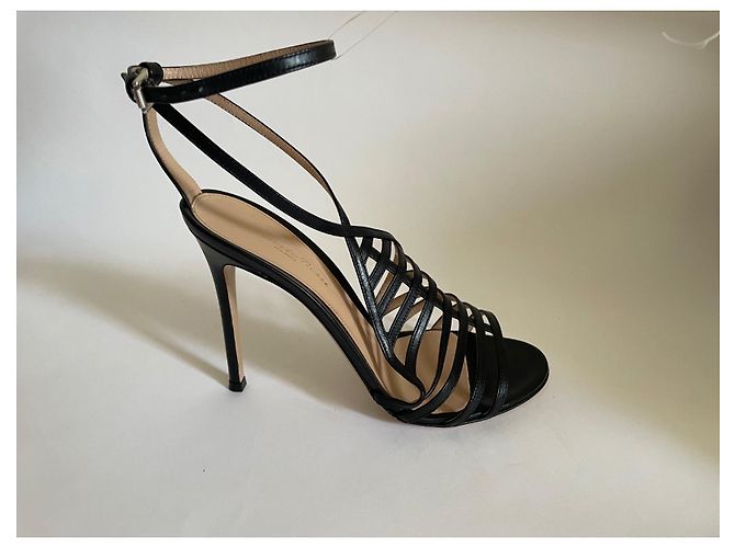 Sandali con lacci Gianvito Rossi in pelle nera 39 Nero - vista 3