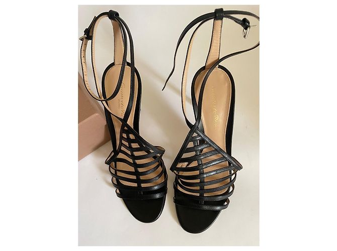 Sandali con lacci Gianvito Rossi in pelle nera 39 Nero - vista 4
