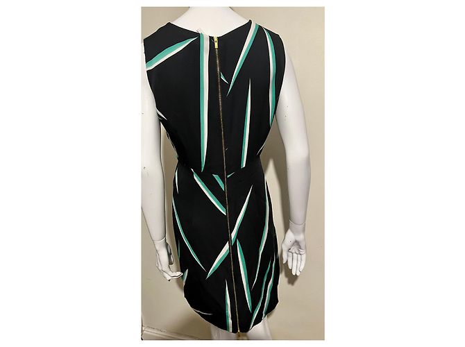 Diane Von Furstenberg Vestido recto "Carpreena Mini" de DvF Negro Blanco Verde - vista 2