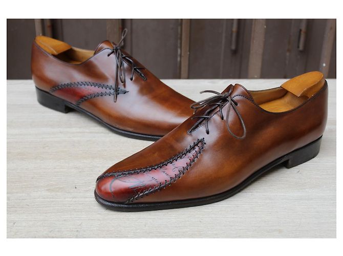 CHAUSSURE BERLUTI RAPIECE RIPRESA EN CUIR SCRITTA 10 / 44 SUPER CONDIZIONI SCARPE DA UOMO Multicolore - vista 4