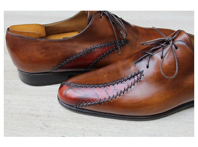 CHAUSSURE BERLUTI RAPIECE RIPRESA EN CUIR SCRITTA 10 / 44 SUPER CONDIZIONI SCARPE DA UOMO Multicolore - vista 8