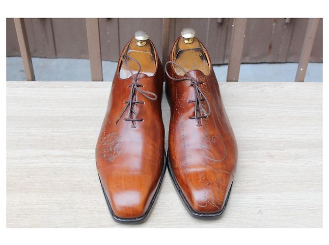 SCARPE BERLUTI ALESSANDRO GALET CUIR SCRITTA 10,5 44,5 SUPER CONDIZIONI SCARPE DA UOMO - vista 2