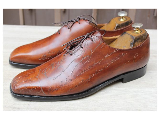 SCARPE BERLUTI ALESSANDRO GALET CUIR SCRITTA 10,5 44,5 SUPER CONDIZIONI SCARPE DA UOMO - vista 3