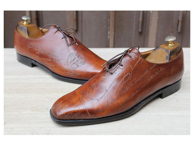 SCARPE BERLUTI ALESSANDRO GALET CUIR SCRITTA 10,5 44,5 SUPER CONDIZIONI SCARPE DA UOMO - vista 4