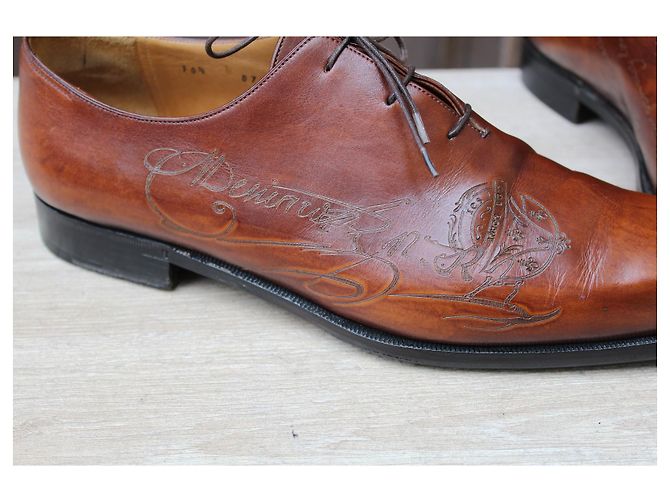 SCARPE BERLUTI ALESSANDRO GALET CUIR SCRITTA 10,5 44,5 SUPER CONDIZIONI SCARPE DA UOMO - vista 9