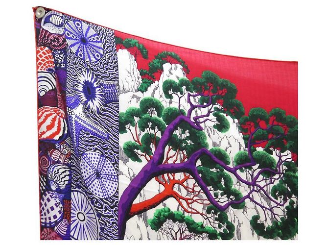 Aline Hermès NEW HERMES SCIALLE NAP IN PARADISE CASHMERE E SETA + SCATOLA SCIALLE SCIALLE Multicolore - vista 2