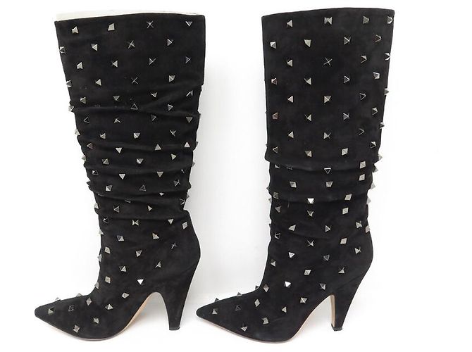 ZAPATOS BOTAS VALENTINO QW2S0H82ROCKSTUD DIW 38.5 Botas de ante negro - vista 2