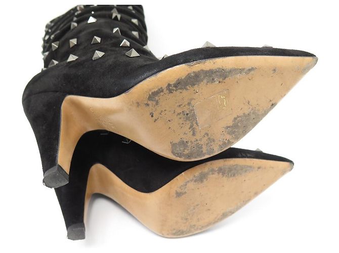 ZAPATOS BOTAS VALENTINO QW2S0H82ROCKSTUD DIW 38.5 Botas de ante negro - vista 3