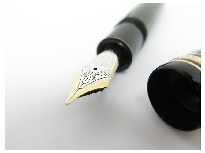 MEISTERSTUCK MONTBLANC FEDERSTIFTE 149 GOLDSCHWARZES HARZ + LANCEL STIFTETUI - Ansicht 2