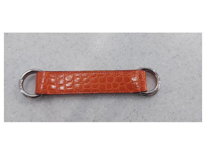 Hermès Hermes Krokoleder Schal Gürtel orange - Ansicht 2