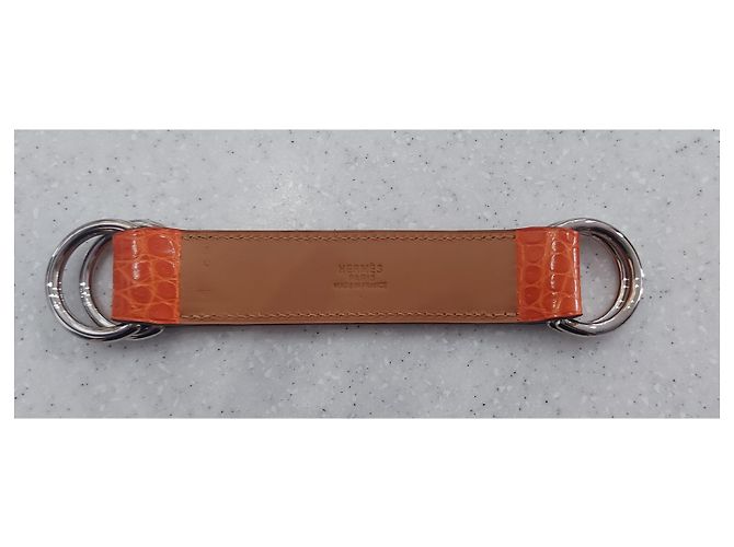 Hermès Hermes Krokoleder Schal Gürtel orange - Ansicht 3
